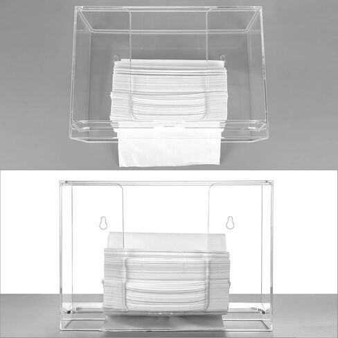 QWORK 2 Pack Paper Towel Dispenser Wall Mount, Clear Acrylic Countertop Paper Towel Dispenser- Fits C/Z/Tri/Multi-Fold Towels in Saudi Arabia