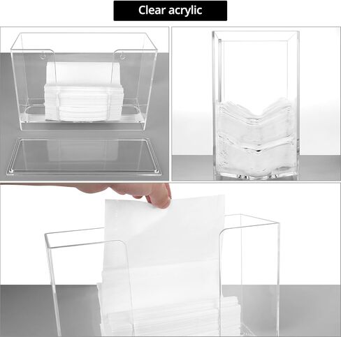 QWORK 2 Pack Paper Towel Dispenser Wall Mount, Clear Acrylic Countertop Paper Towel Dispenser- Fits C/Z/Tri/Multi-Fold Towels in Saudi Arabia