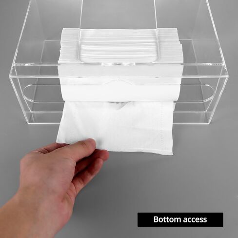 QWORK 2 Pack Paper Towel Dispenser Wall Mount, Clear Acrylic Countertop Paper Towel Dispenser- Fits C/Z/Tri/Multi-Fold Towels in Saudi Arabia