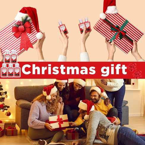 Oudain 50 Pcs Christmas Santa Mini Hand Sanitizer Bulk Christmas Gift Favors Small Hand Sanitizer for Guest 1fl oz Travel Size Hand Soap Gift for Christmas Xms Party Supplies in Saudi Arabia
