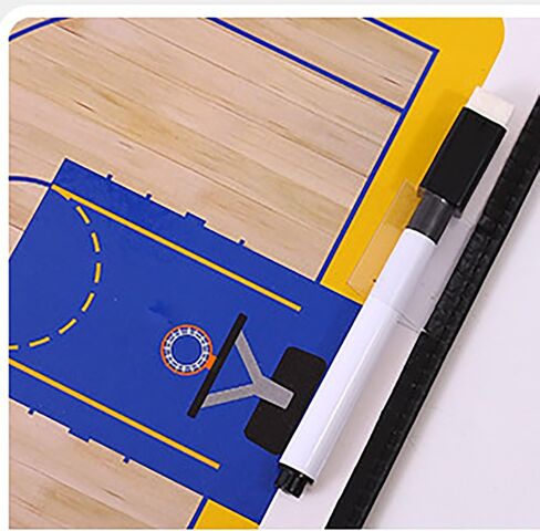 YIKANGHENG Basketball Coach Board, 11 Inch x 8 Inch Foldable PU Leather Wipable Coach Board with Eraser Marker for Basketball Coach Teaching in Saudi Arabia