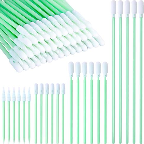 140PCS Foam Cleaning Swabs, 4 Types Microfiber Knitted Polyester Swab Head Tips for Lab, Electronics, Printer, Gun, Camera, Optical Lens, Cleanroom, Watch, Arts, Crafts, Car Detailing in Saudi Arabia