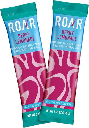Roar Complete Hydration Powder Plus - Hydration Packets with Zinc and Elderberry - Electrolytes Powder No GMOs, Gluten Free - Berry Lemonade - 12 pc in Kuwait