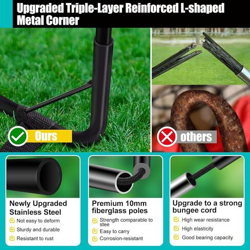 Soccer Goals for Backyard Set, 6x4 ft Portable Pop Up Soccer Nets with Soccer Ball, Agility Ladder, Cones, Complete Training Equipment for Youth, Toddler Outdoor Sports Games(Black) in Saudi Arabia