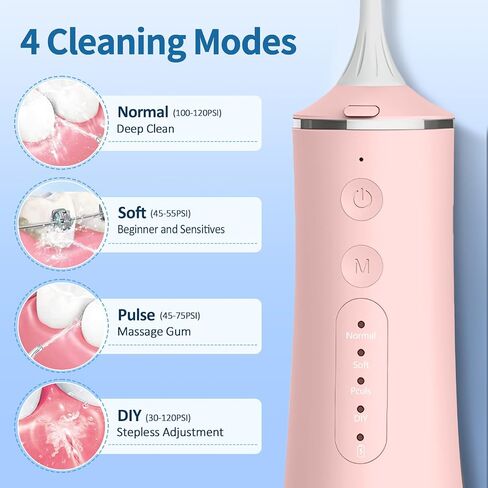 Water flosser Cordless, Electric Dental Flossers USB Rechargable Teeth Flosser, Professional Electric Portable Oral Irrigator with 4 Modes Green in Saudi Arabia