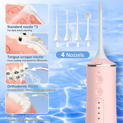 Water flosser Cordless, Electric Dental Flossers USB Rechargable Teeth Flosser, Professional Electric Portable Oral Irrigator with 4 Modes Green in Saudi Arabia