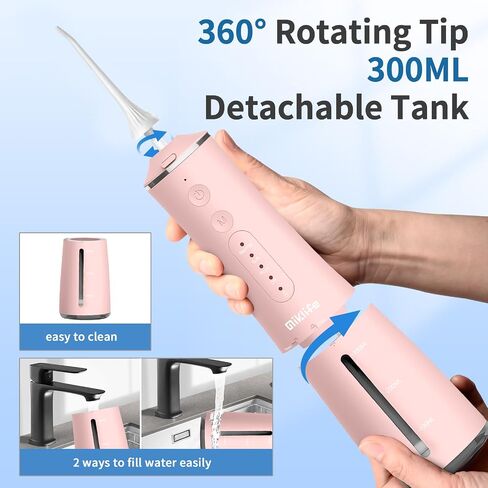 Water flosser Cordless, Electric Dental Flossers USB Rechargable Teeth Flosser, Professional Electric Portable Oral Irrigator with 4 Modes Green in Saudi Arabia