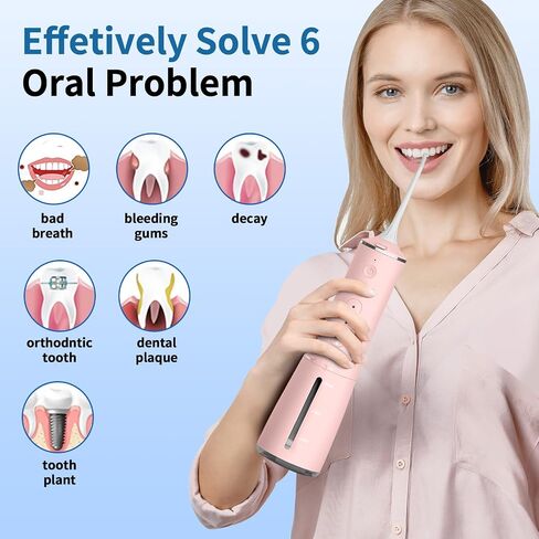 Water flosser Cordless, Electric Dental Flossers USB Rechargable Teeth Flosser, Professional Electric Portable Oral Irrigator with 4 Modes Green in Saudi Arabia
