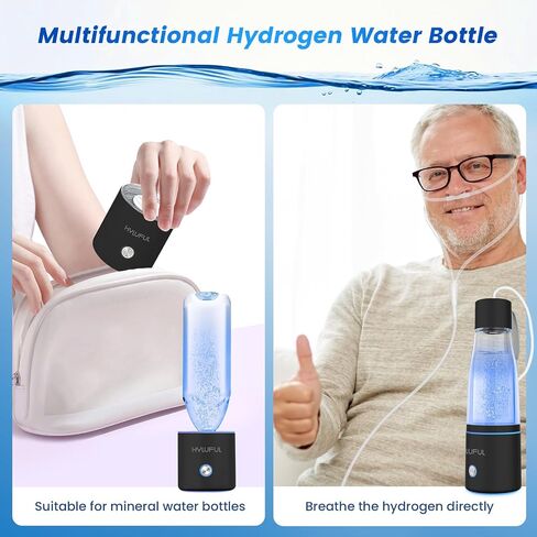 5000PPB Hydrogen Water Bottle, 3 in 1 Hydrogen Water Bottle Generator with SPE/PEM Electrolysis Technology Portable Hydrogen Water Ionizer Machine for Home, Office/Black in Kuwait