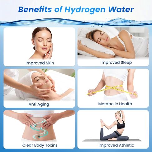 5000PPB Hydrogen Water Bottle, 3 in 1 Hydrogen Water Bottle Generator with SPE/PEM Electrolysis Technology Portable Hydrogen Water Ionizer Machine for Home, Office/Black in Kuwait
