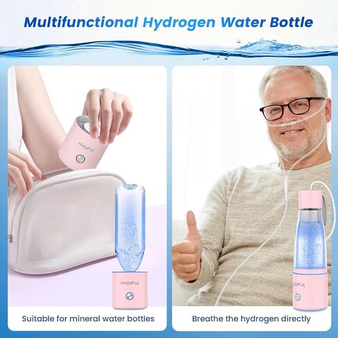5000PPB Hydrogen Water Bottle, 3 in 1 Hydrogen Water Bottle Generator with SPE/PEM Electrolysis Technology Portable Hydrogen Water Ionizer Machine for Home, Office/Black in Kuwait