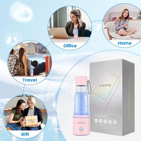 5000PPB Hydrogen Water Bottle, 3 in 1 Hydrogen Water Bottle Generator with SPE/PEM Electrolysis Technology Portable Hydrogen Water Ionizer Machine for Home, Office/Black in Kuwait