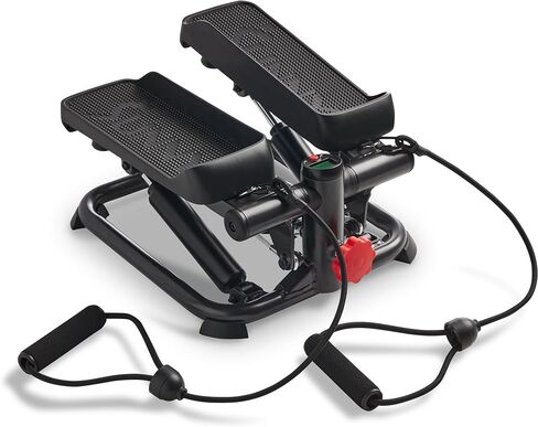 Sunny Health & Fitness Total Body 2-in-1 Stepper Machine, Total Body Workout, Adjustable Hydraulic, Resistance Bands, Non-Slip Pedals w Optional Free SunnyFit App Enhanced Bluetooth Connectivity in Saudi Arabia