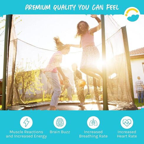 حصيرة الترامبولين البديلة من SkyBound، تناسب إطارات بطول 14 قدمًا مع أداة زنبركية وحلقات على شكل حرف V متينة، ترتد بأمان مع صفوف إضافية من الخياطة - حصيرة القفز للترامبولين المستدير بطول 14 قدمًا - تناسب زنبركات 72 و88 و96 in Kuwait