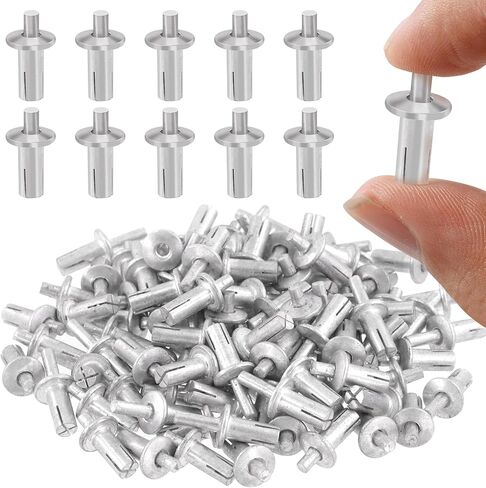 100Pcs M5 x 11mm Aluminum Core Rivets with Round Head, Half Round Head Hammer Drive Rivets, Knock Type Expansion Aluminum Rivets for Home Electronic Equipment in Saudi Arabia