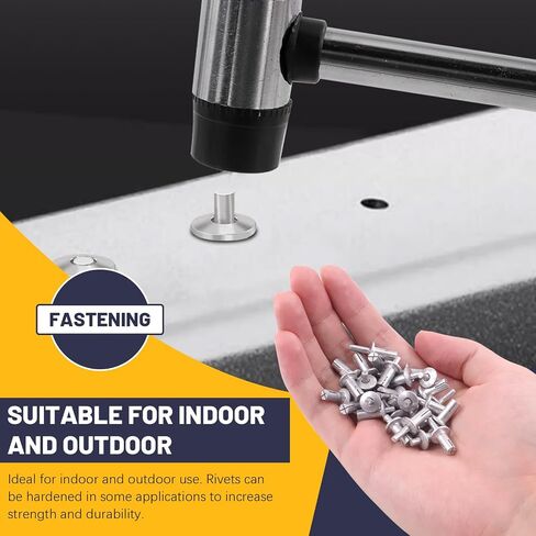 100Pcs M5 x 11mm Aluminum Core Rivets with Round Head, Half Round Head Hammer Drive Rivets, Knock Type Expansion Aluminum Rivets for Home Electronic Equipment in Saudi Arabia