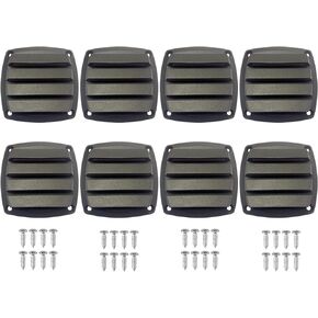 Marine Boat Square Air Vent,Black Louver Ventilation Grille,Free Stainless Steel Screws(8 Pcs)