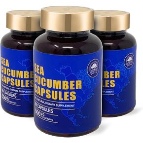 DOL Wild Caught Sea Cucumber Capsules Sea Cucumber Extract Supplement Super Natural Antioxidant, Immune Builder-90 Capsules (Three Bottles)