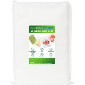 L'ELEF MISTICO Precut Vacuum Sealer Bags for Smaller Food, 100 Pint 6" x 10" BPA Free Food Saver Bags for Sealer, Vacuum Storage Bags for Sous Vide or Meal Prep