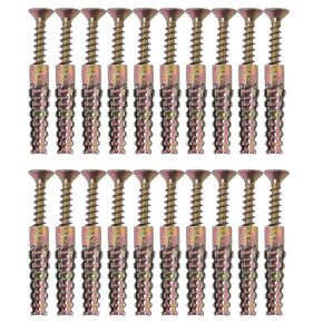 20PCS Metal Anchor Heavy Duty Steel Stripped Steel Wall Anchor Steel Wall Anchor Loose Hinge Hole Repair Kit for Hollow-Wall Wooden Concrete Wall