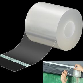 4 Inches x 50 ft Rv Sealant Tape Window Sealing Tape for Winter Clear Weather Stripping Door Seal Heavy Duty Transparent Door Seal Strip Waterproof Tape for Plastic Window Coverings