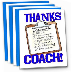 Play Strong 3-Pack Best VOLLEYBALL Coach Clipboard (5x7 Inch) Thanks Coach Cards Sports Greeting Cards Awesome for Volleyball Team Banquets, Parties and Thank You Coach Gifts