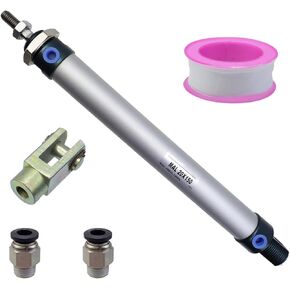 Antrader Pneumatic Air Cylinder MAL25 X 150,25mm Bore 150mm Stroke Air Cylinder Double Action with Y Connector and Quick Fitting Set