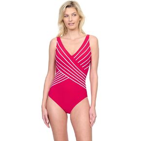 Gottex Embrace Teal V-Neck Surplice Women’s One Piece Bathing Suit with Soft Cups Tummy Control and Adjustable Strap Swimwear