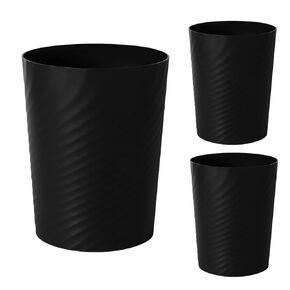 UUJOLY Plastic Trash Can Wastebasket, Garbage Container Basket for Bathrooms, Kitchens, Offices, Kids Rooms (Brown, 1.8 Gallon)