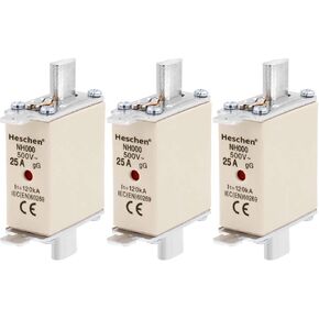 NH Fuse Link NH000 25A gG Front Indicator Combination Detector Pack of 3