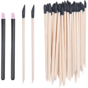 HARFINGTON 55pcs Sanding Sticks 150/180 Grit Match Sanding Sticks for Fine Detailing Sanding Tools Plastic Models Assorted Metal Wood Buffing, Black/Rose Red
