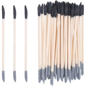 HARFINGTON 100pcs Sanding Sticks 150/280 Grit Match Sanding Sticks for Fine Detailing Sanding Tools Plastic Models Assorted Metal Wood Buffing, Black/Gray