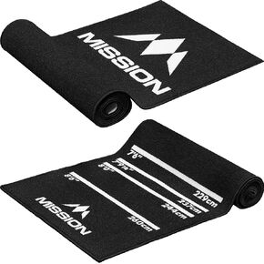 Mission Darts MAT18 | Non Slip Carpet Dart Mat, Black, 290cm x 60cm