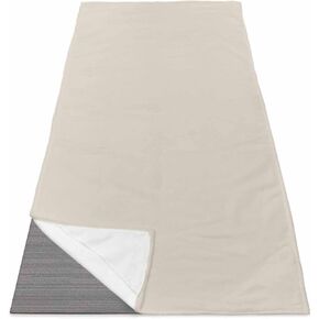 DecorLovee Yoga Mat Towel for Hot Yoga, Ivory White Absorb Sweat Microfiber Yoga Towel Non Slip Yoga Mat Towel with 4 Corner Pockets for Bikram, Pilates, Modern Pure Ivory White 26" Wx70 L
