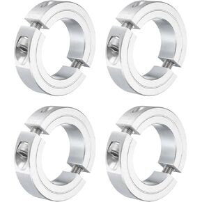 uxcell 4 قطع مزدوجة المشبك على طوق العمود لعمود 1-5/8 بوصة، طوق تثبيت من قطعتين 2-5/8 بوصة OD، سمك 11/16 بوصة، مجموعة سبائك الألومنيوم مشبك طوق مقسم المسمار in Kuwait