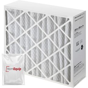 Honeywell 20x25x4 AC Furnace Air Filter, FC100A1037 Filter Replacement, Merv 11 Filter Media with Homequip Disposal Bag 2-Pack (Actual Size: 19.94 x 24.86 x 4.38 Inches)