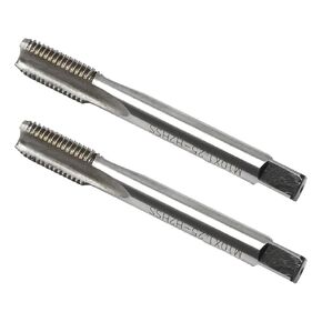 VIKKSAER M10 x 1.25mm Metric Machine Thread Tap 2PCs, H2 High Speed Steel Straight Flutes Screw, Tapping Threading Machinist Repair DIY Tools