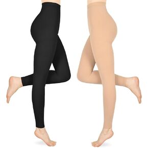 Compression Pantyhose for Women & Men, 2 Pairs 15-20mmHg Medical Graduated Compression Stockings Leggings