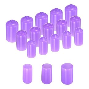 uxcell 60pcs Round Rubber End Caps 1/4" 3/8" 1/2"(7mm 10mm 12mm) Purple Vinyl Cover Screw Thread Protectors Assortment Kit