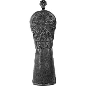 Craftsman Golf Skull Embroidered 460cc Cool Black Driver Headcover Cover Halloween