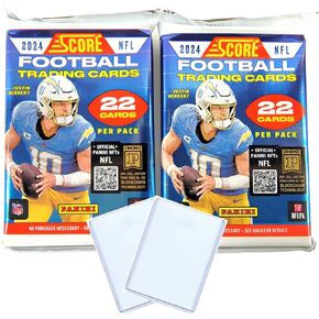2 Pack LOT of 2024 Panini Score Football NFL Jumbo Blaster Value Packs with 22 Trading Cards + 2 Toploaders! (44 Total Cards) STREETCARDS!