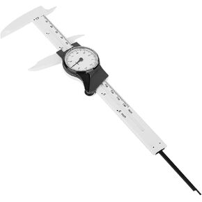Dial Vernier Caliper, 0-150mm Measuring Range Plastic Vernier Caliper Ruler Gauge Professional Vernier Measuring Tool for Machinists Woodworkers Craft Woodworking Jewelry Measurement (White)