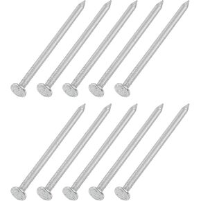uxcell 200Pcs Small Hardware Nails, 2.5 x 50mm Carbon Steel Round Head Nail Common Finishing Nail for Household Woodworking Picture Hanging DIY Projects, Silver Grey