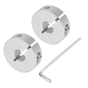 uxcell Single Split Shaft Collar Set for 10mm Shaft, One-Piece 2pcs Clamping Collars 30mm OD, 10mm Thickness, Aluminum Alloy Clamp-On Collar with M4 Set Screws and a Wrench