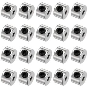 uxcell 20pcs Set Screw Collars 2.05mm Bore Shaft Collars, 7mm OD, 5mm Width, Drill Stop Collar, Carbon Steel Drill Bits Depth Collars