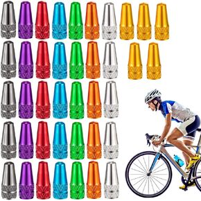 40 Pcs Bicycle Presta Valve Caps, 8 Colors Anodized Aluminum Alloy Presta Cycling Valve Caps, French Style Tyre Caps Dust Covers Bike Tire Valve Stem Caps for MTB Road Bicycle