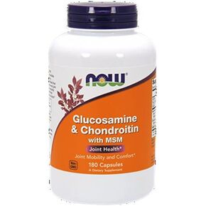 NOW Foods Glucosamine 1.1g, Chondroitin 1.2g, with MSM 300mg, 180 Capsules (Pack of 2)