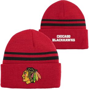 NHL Kids Youth 8-20 Official Cold Weather Striped Cuffed Knit Beanie Hat