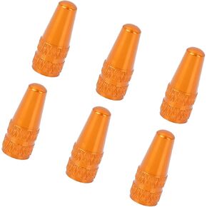 Motoforti 6pcs French Type Valve Caps Aluminum Alloy Bike Bicycle Tire Valve Stem Caps Dust Covers Orange Long-Lasting