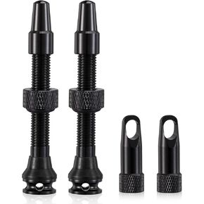 2PCS Tubeless Presta Valve Stem, Black, Integrated Core Removal Tool(44 mm)